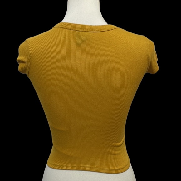 Rue 21 * Gold-Orange Color * Short Sleeve Ribbed Top * XS - Picture 3 of 10